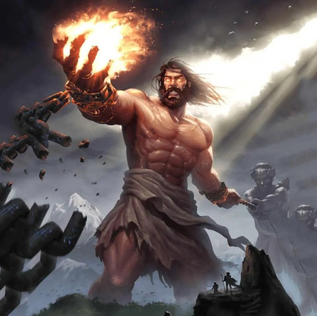 Prometheus, in Greek religion, one of the Titans, the supreme trickster, and a god of fire.